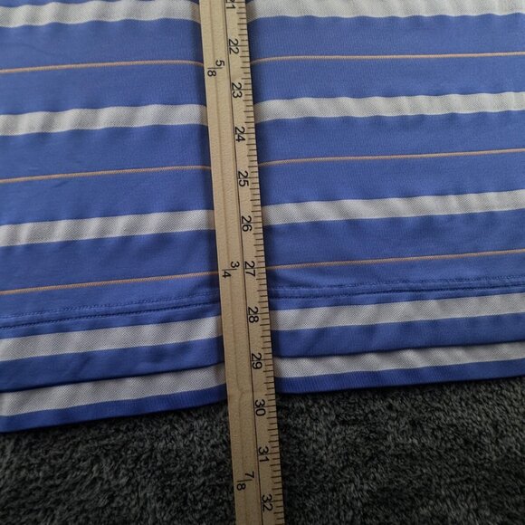 Footjoy Short Sleeve Golf Polo Shirt Blue Striped Medium Stretch 1908 Mystery - Picture 4 of 16